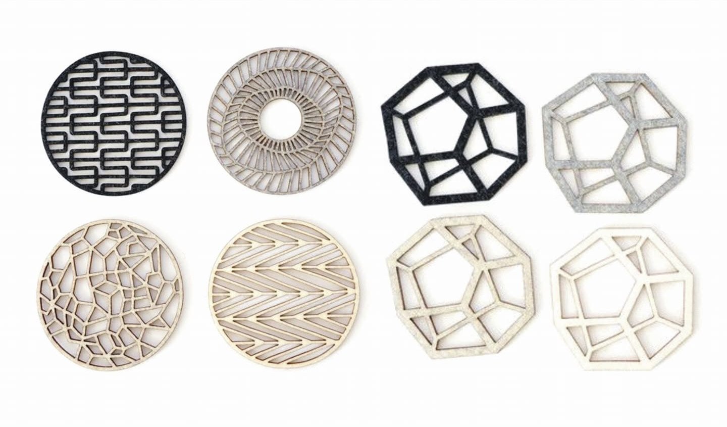 CNC laser cut coaster collection