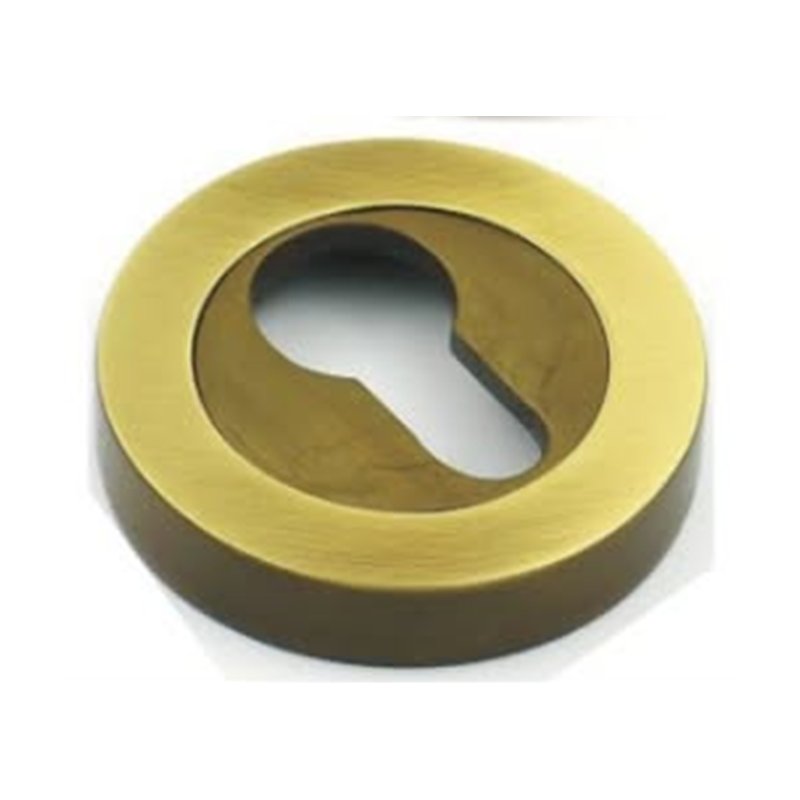 Round euro-profile escutcheon, satin brass