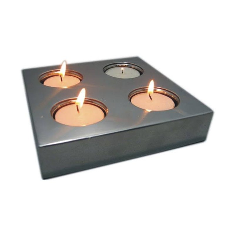 Four-tealight block holder